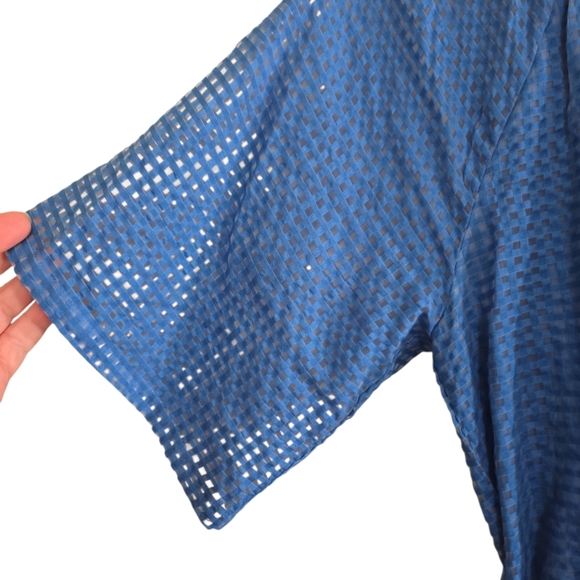 Oliphant Raglan Belted Mini Dress In Delray Blue Small - Picture 6 of 10